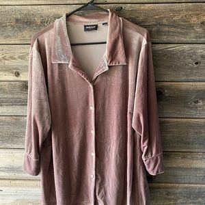 Champagne velour blouse